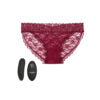 Remote Control Lace Panty Set  L/XL Burgundy