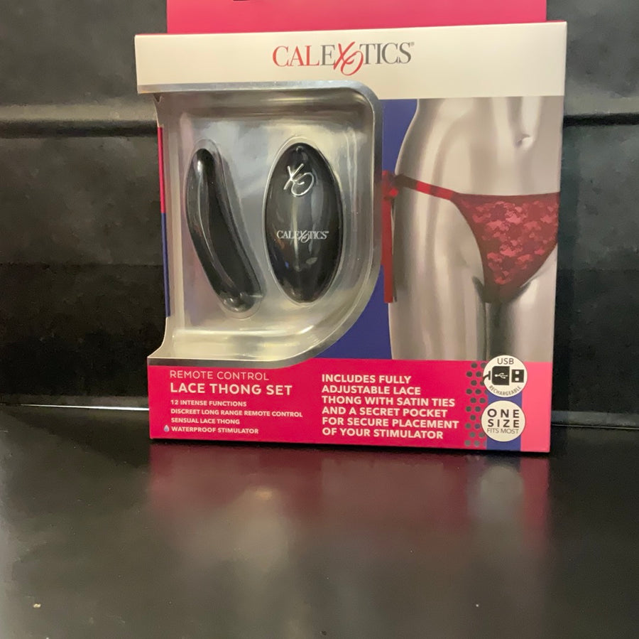 CalExotics Remote Control Lace Thong Set
