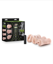 M for Men 3 Pack Vibrating Stroker Sleeve Kit
