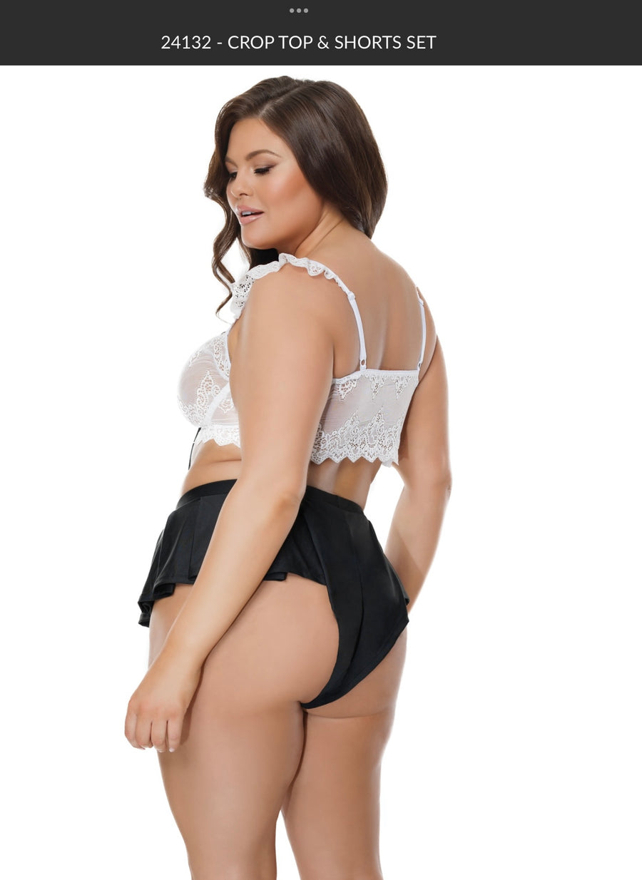 Coquette Crop Top & Shorts XL