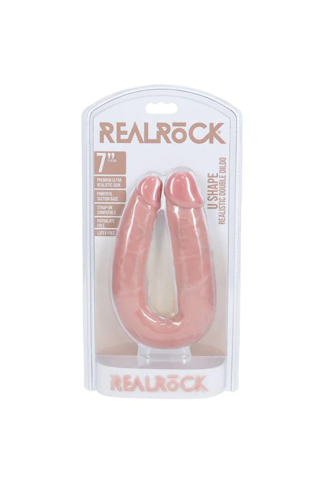 Realrock 7” U Shaped Realistic Double Dildo