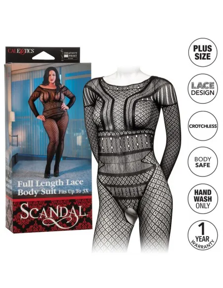 Scandal Black Body Suit fits up to 3X