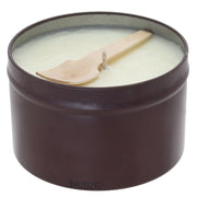 3 in 1 Hemp Seed Round Tin Massage Candle Wood On The Fire 6oz.