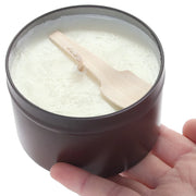 3 in 1 Hemp Seed Round Tin Massage Candle Wood On The Fire 6oz.