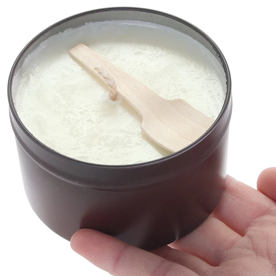 3 in 1 Hemp Seed Round Tin Massage Candle Wood On The Fire 6oz.