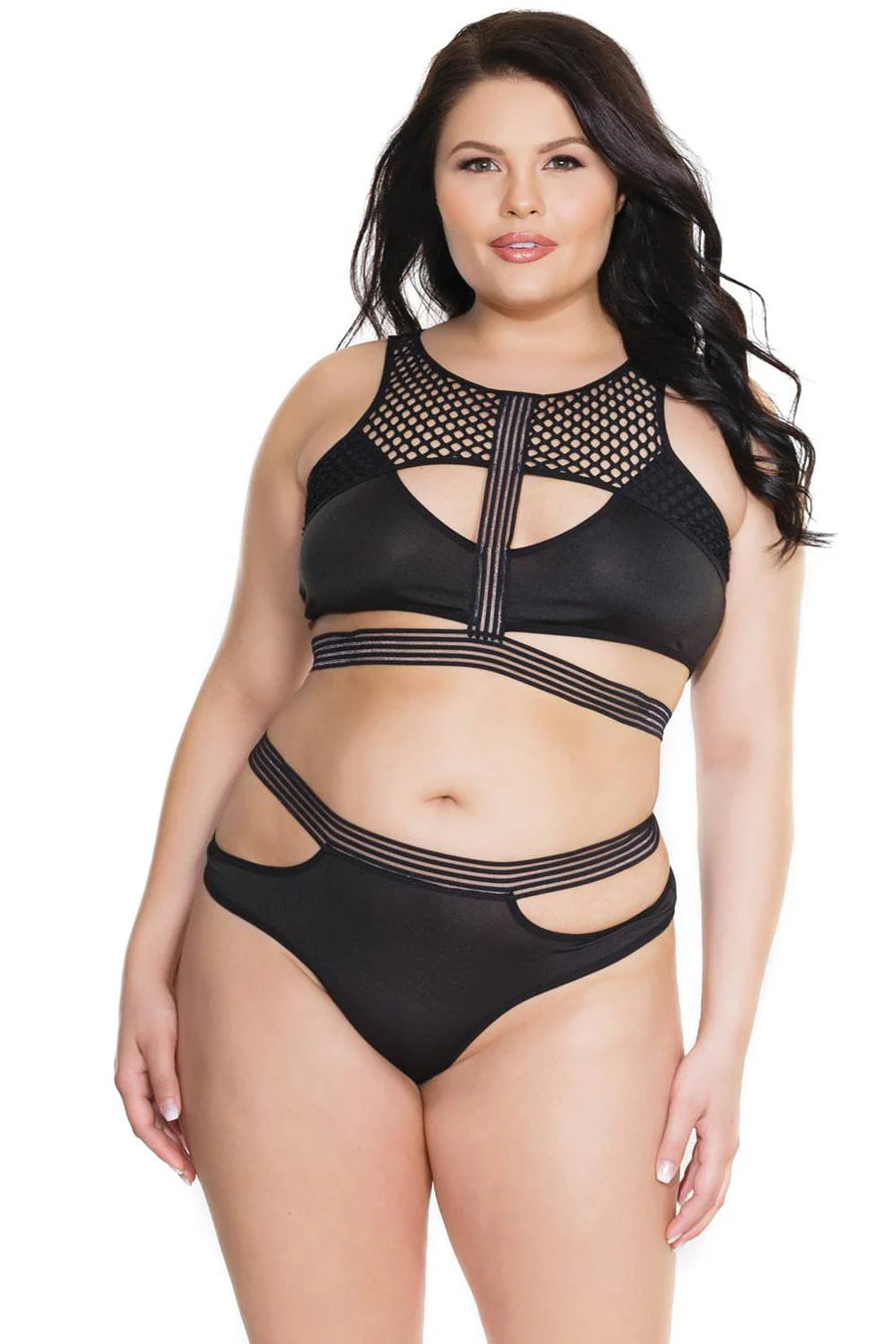 Coquette Bra And Panty Black XL