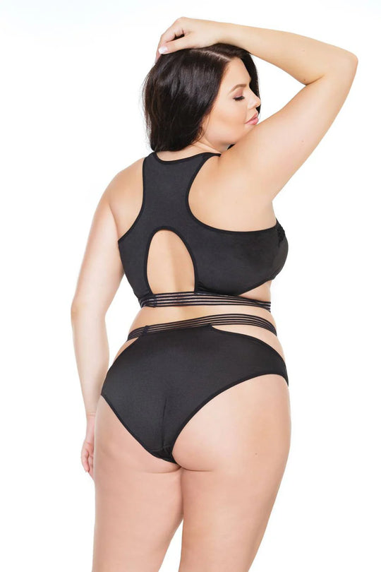 Coquette Bra And Panty Black XL