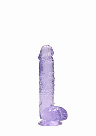 RealRock Crystal Clear Dildo 6” Purple