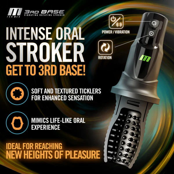 M For Men 3rd Base Vibrating Rotating Stroker