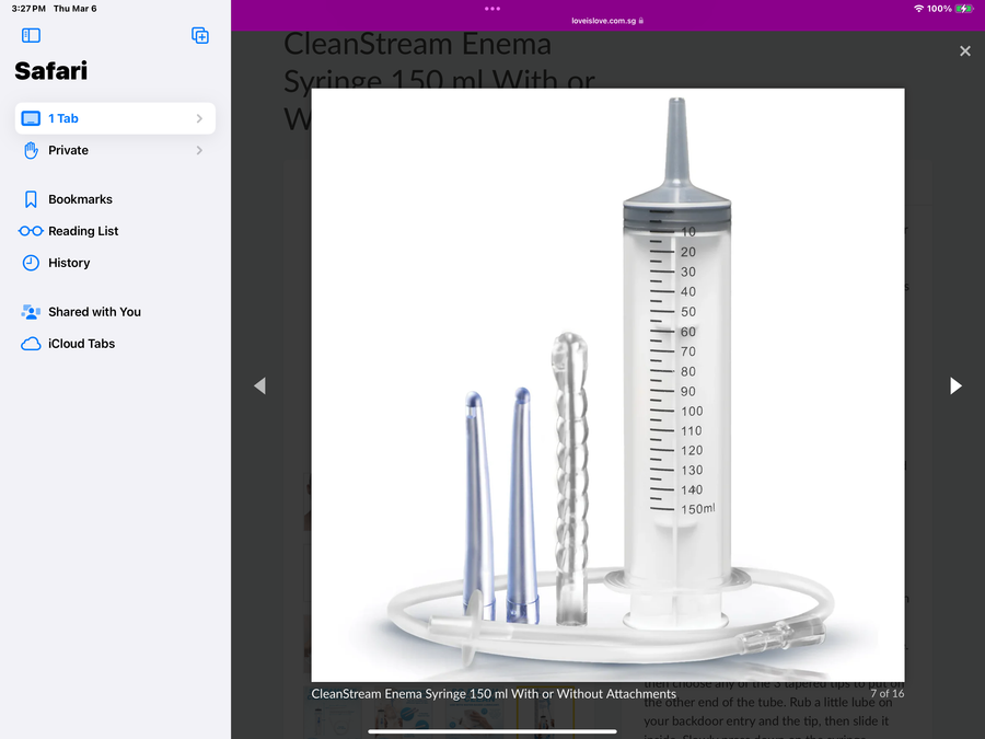 Clean Stream Enema Syringe With Attachment