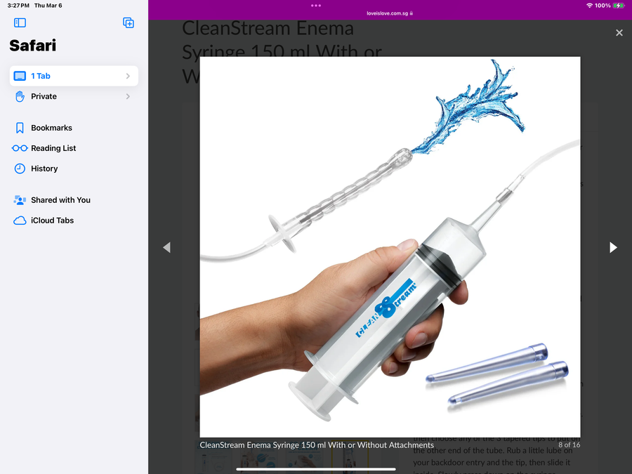 Clean Stream Enema Syringe With Attachment