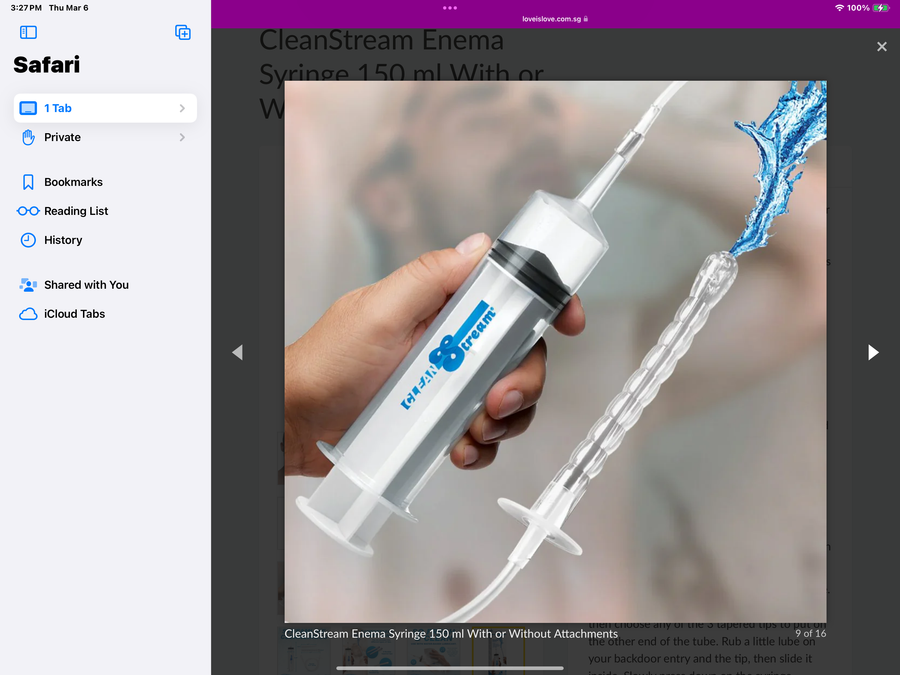 Clean Stream Enema Syringe With Attachment