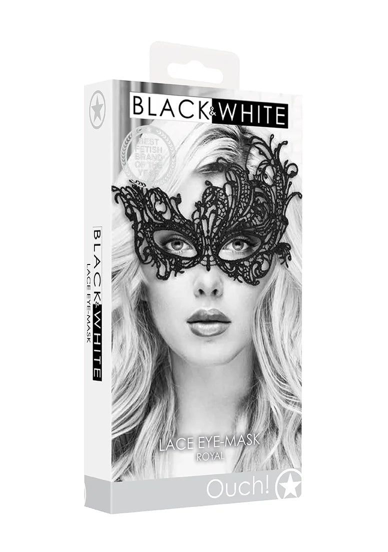 Black& White Lace Eye Mask Royal Black
