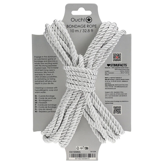 Ouch Bondage Rope 10M Silver