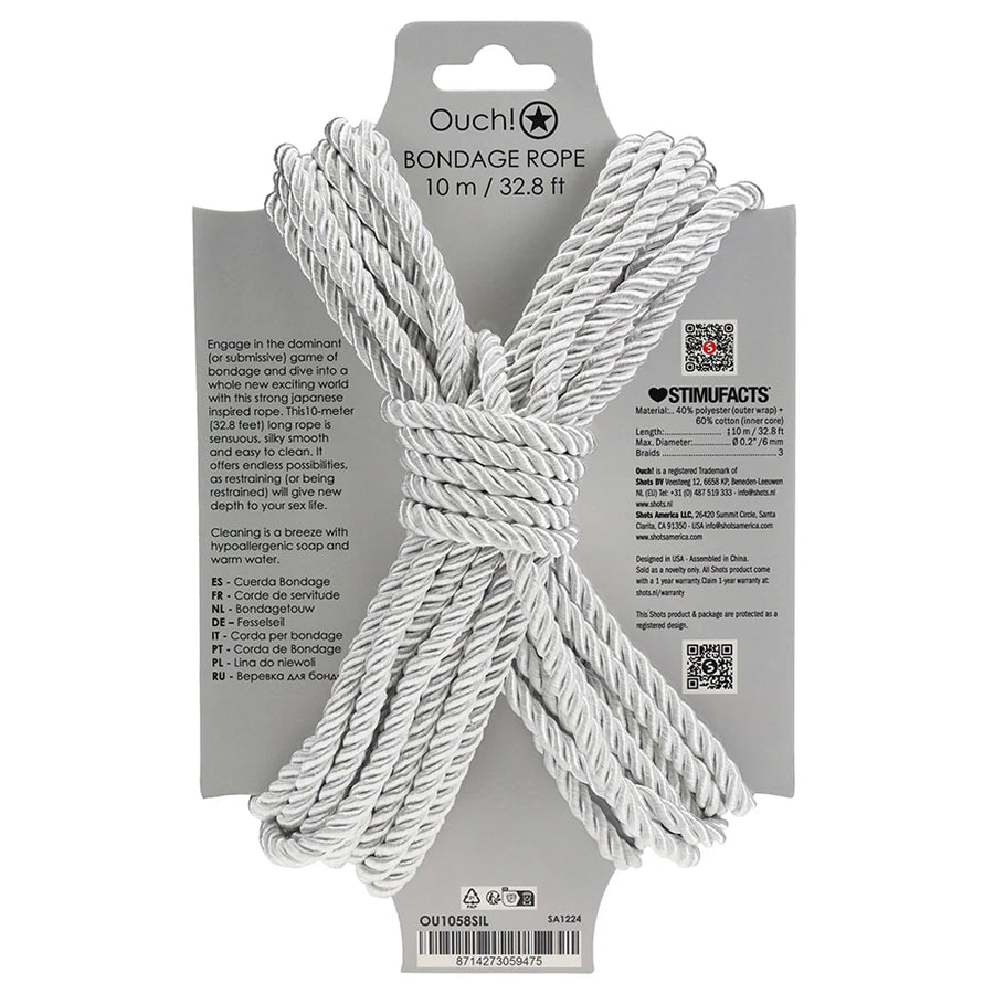 Ouch Bondage Rope 10M Silver