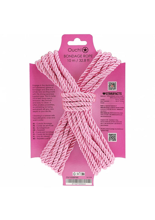Ouch Bondage Rope 10m Pink