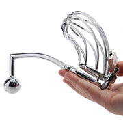 Blue Line Cock Cage with Anal Stimulator/Lock
