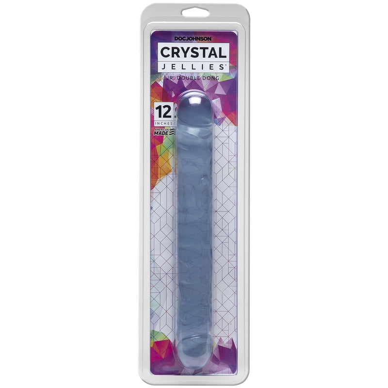Jr. Double Dong Clear Crystal Jelly 12"