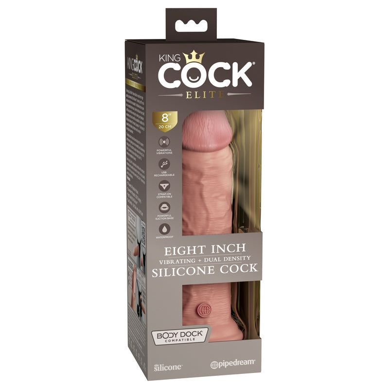 King Cock Elite 8- Vibrating Silicone Cock