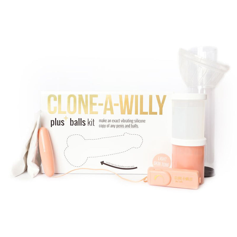 Vibrating Clone-A-Willy With BALLS Light Tone