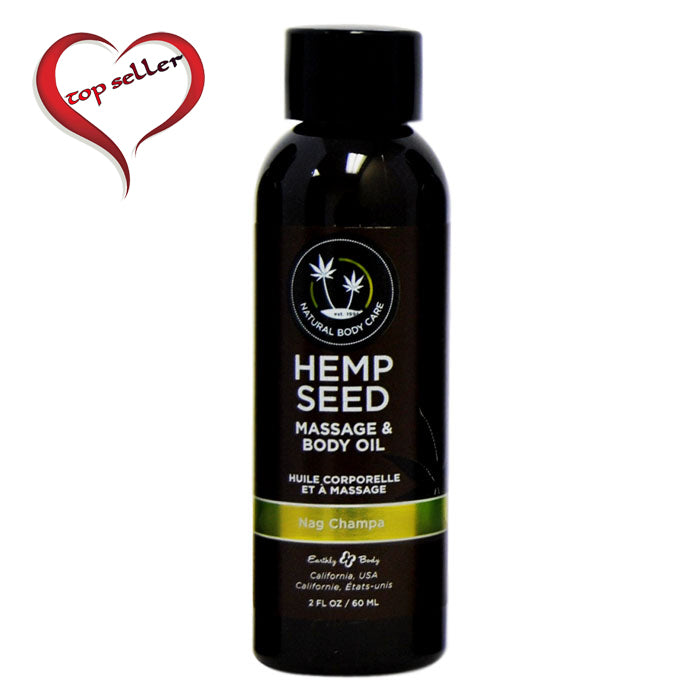 2 oz. Hemp Seed Massage & Body Oil Nag Champa