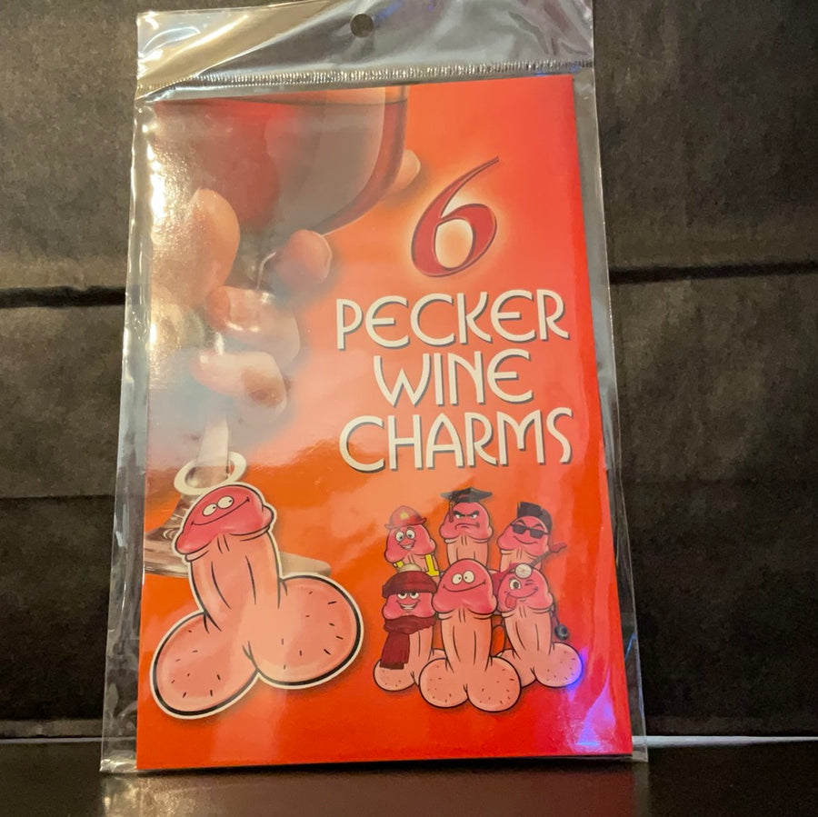 6 Pecker Wine Charms