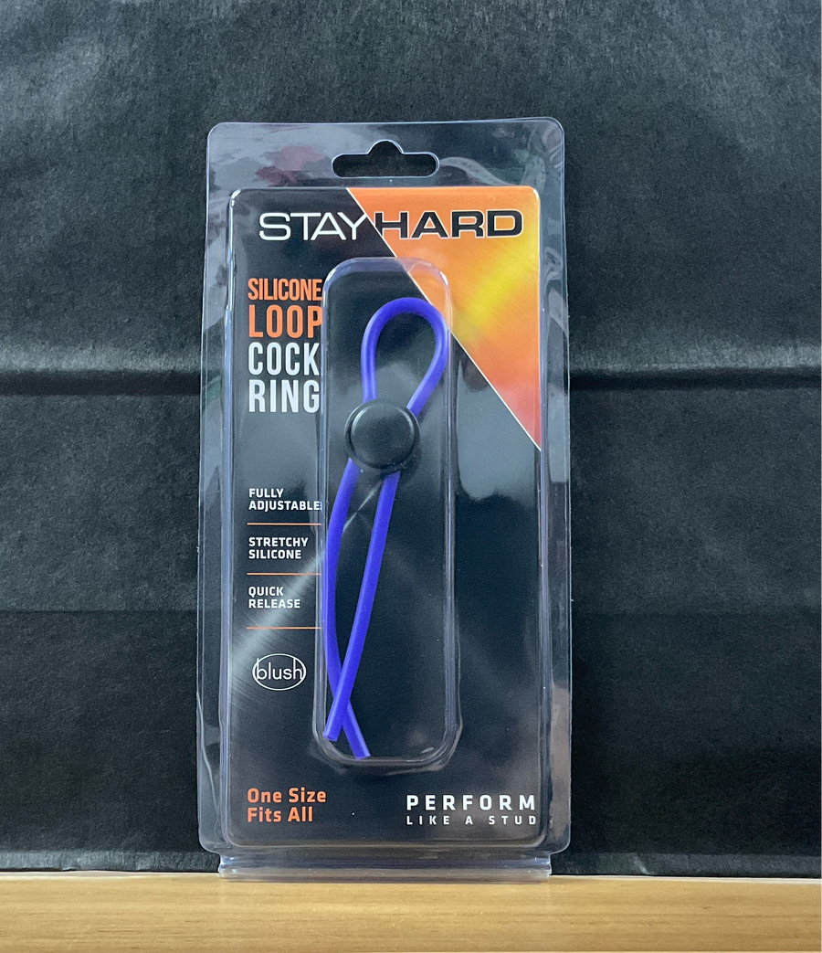 Stay Hard Silicone Loop Cock Ring Blue