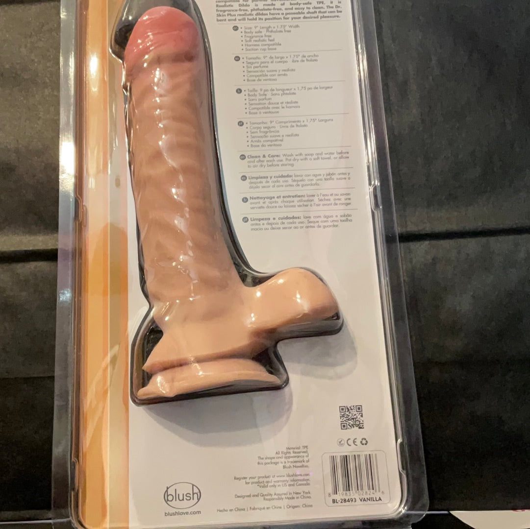 9” Dr.Skin Posable Dildo With Suction Cup