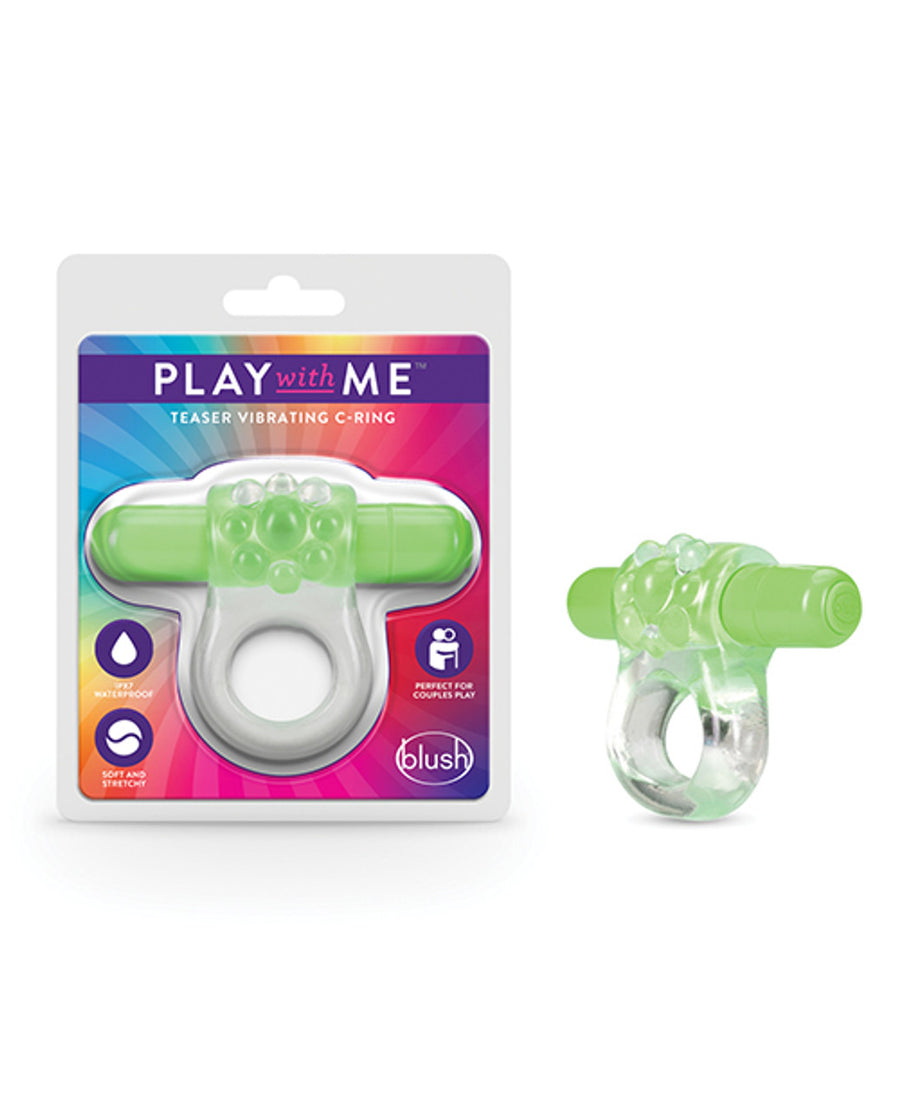 Play With Me Green Vibrating Cock Ring