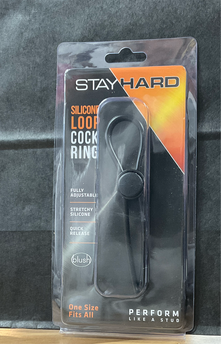 Stay Hard Silicone Loop Cock Ring Black