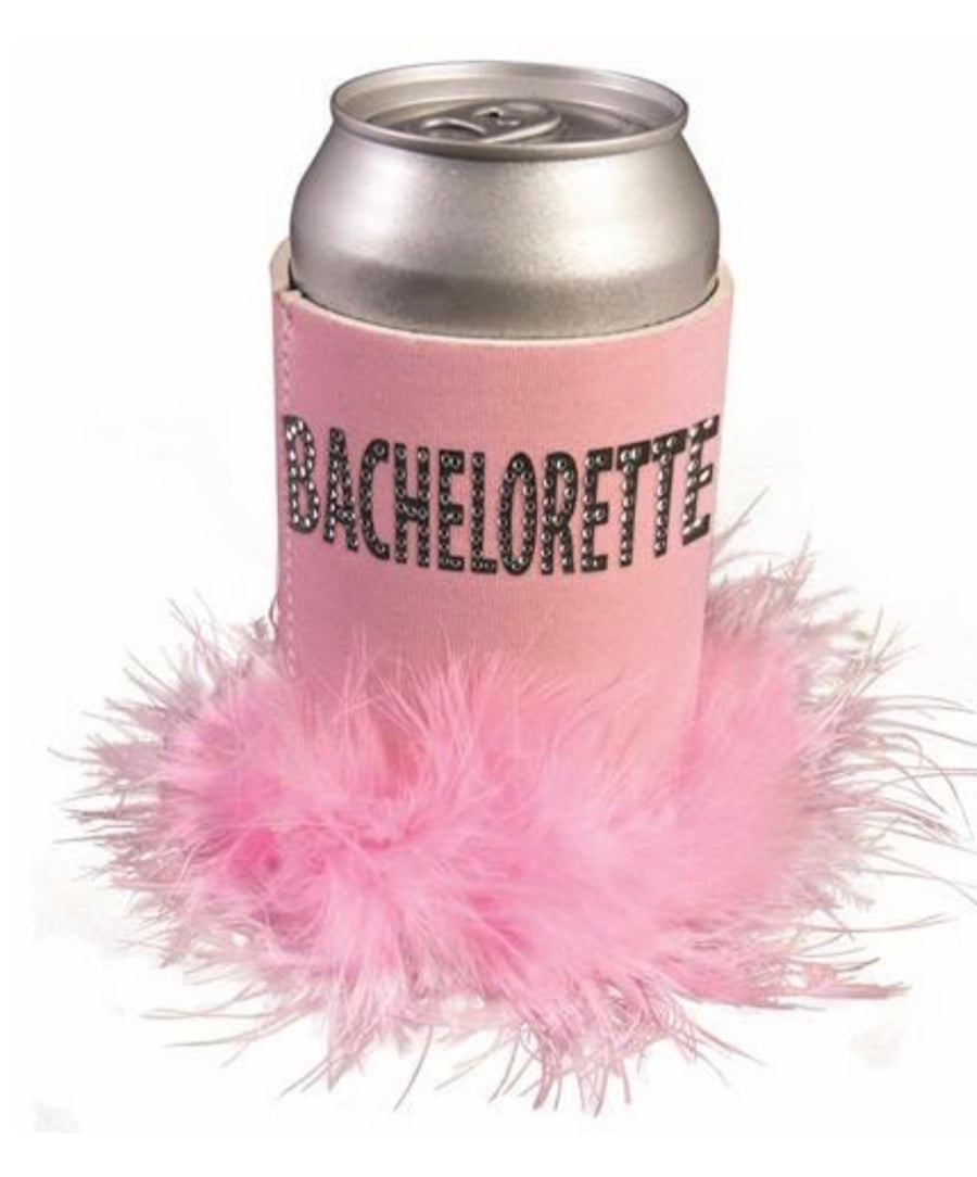 Bachelorette Can Holder With Feathers