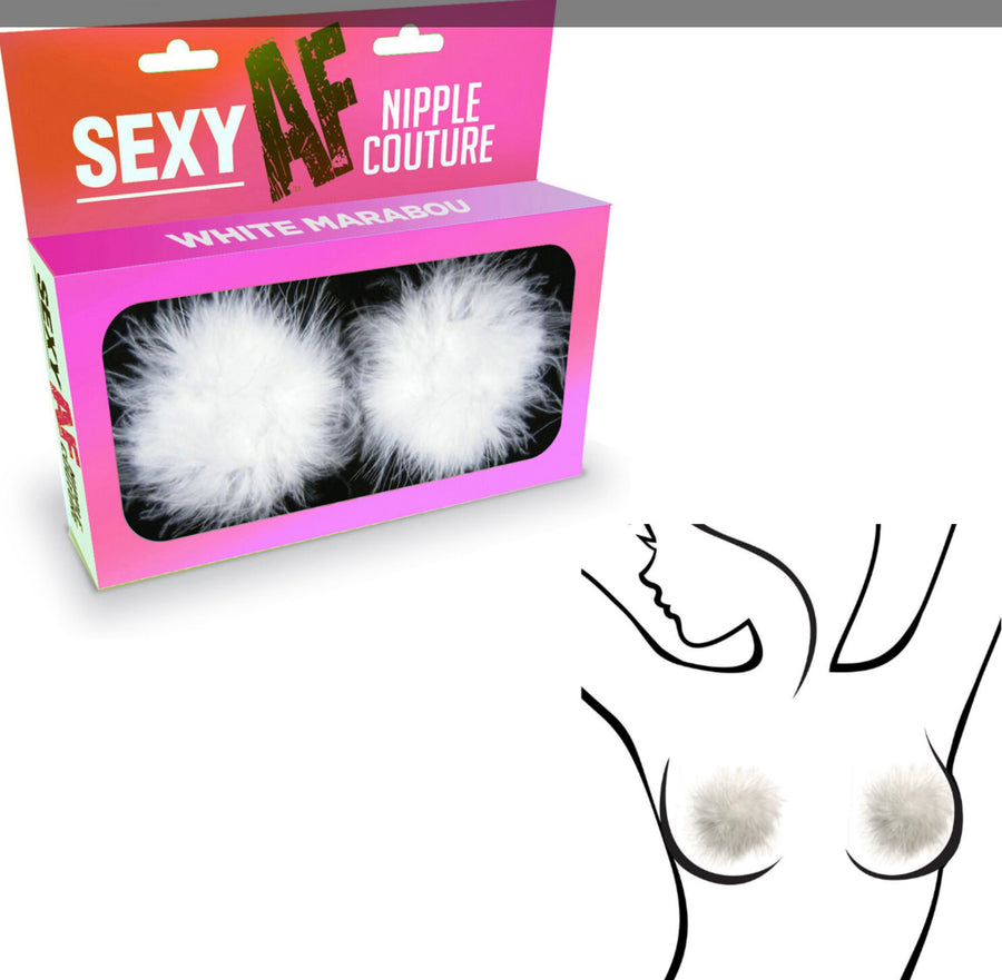 AF Nipple Couture White Marabou Covers