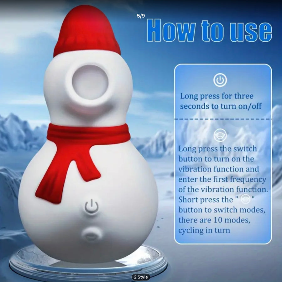 Silicone Snowman Sucking Vibrator