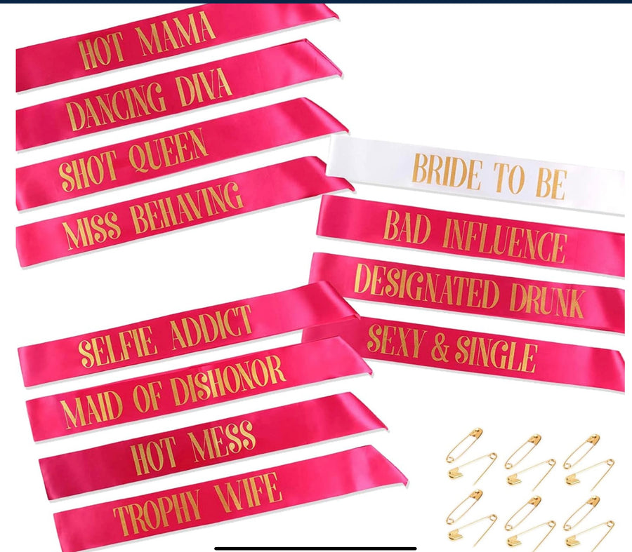 Bride to be Sash 12 pc Champagne