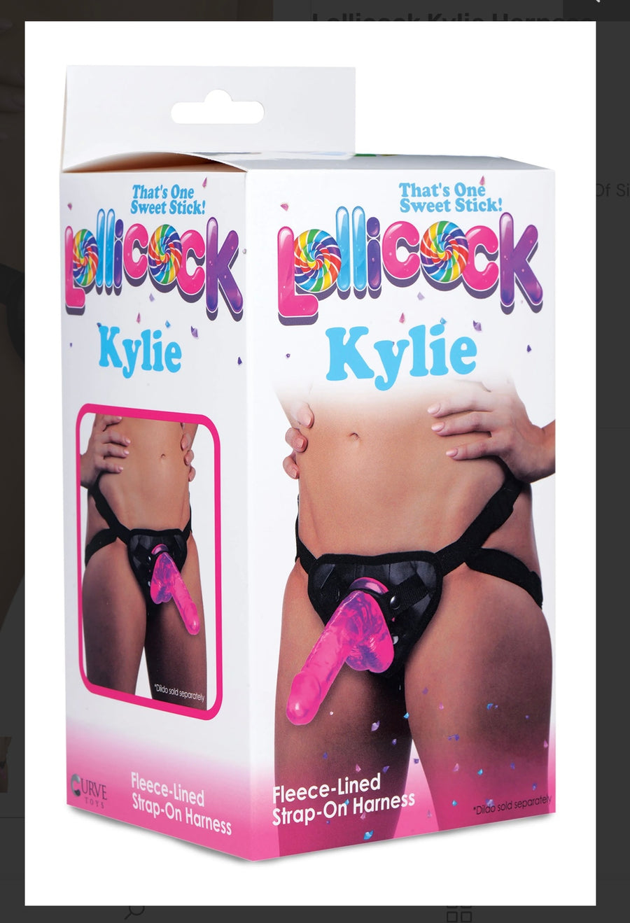Lollicock Kylie Strap on Harness Bonus 6 inch Cherry Ice with balls Dildo