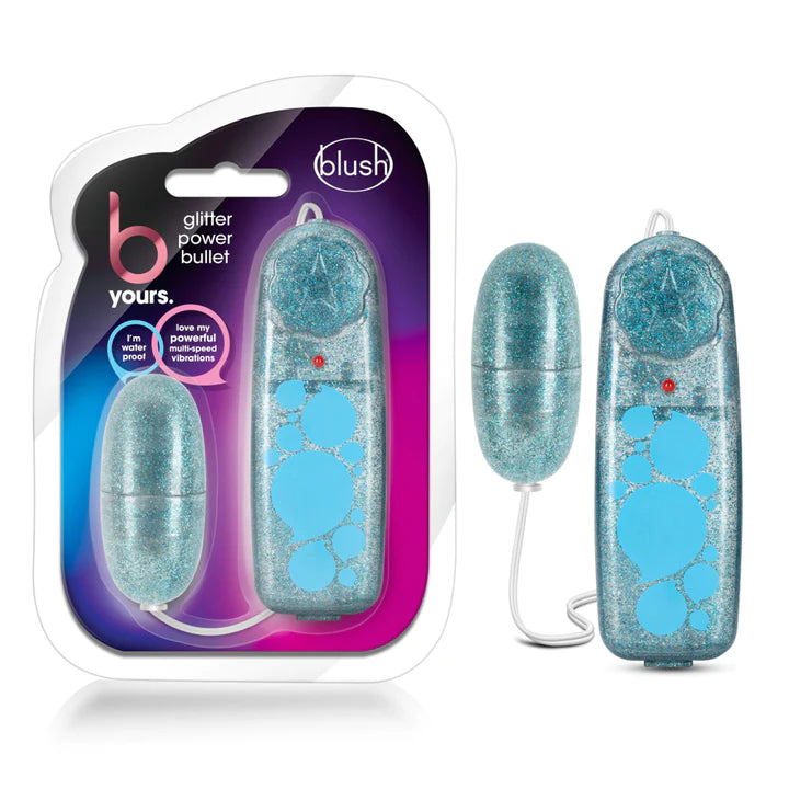 Blue Plush Glitter Power Bullet