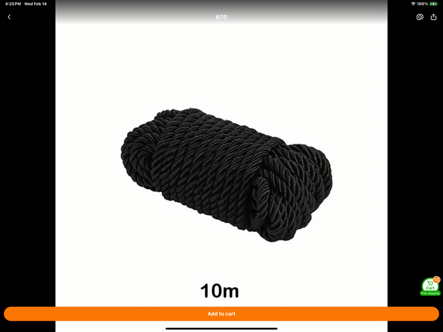 Silk Rope Black 10 m