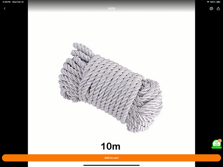 Silk Rope Silver 10 m