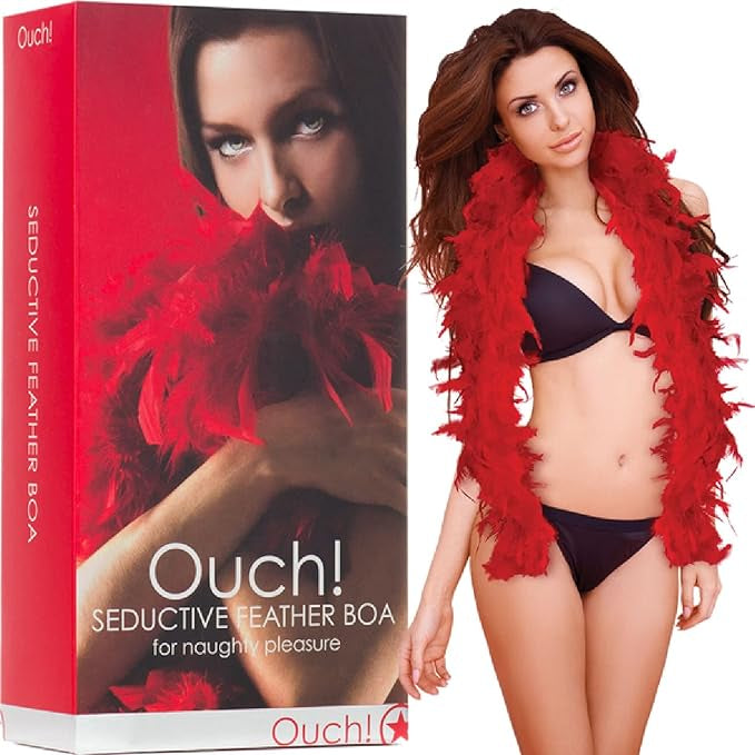 Ouch Seductive Feather Boa Red