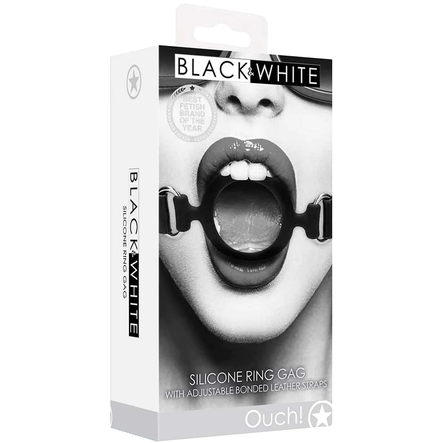 Ouch Black & White Silicone Ring Gag