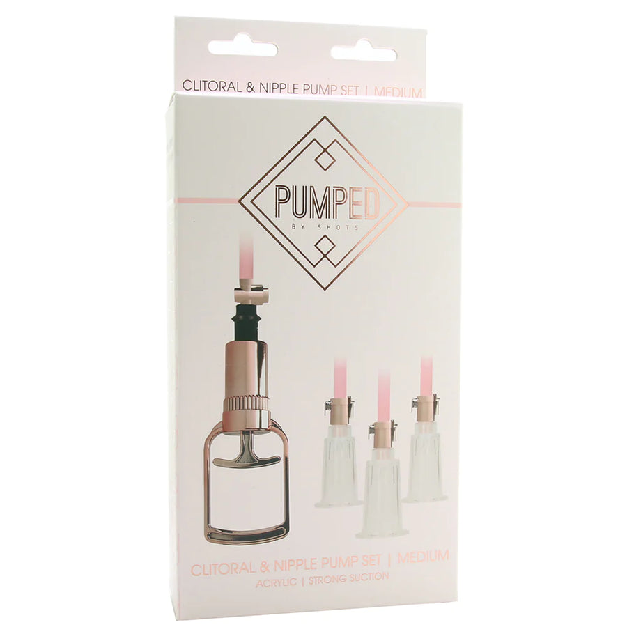 Pumped By Shots Clitoral & Nipple Pump Set  Medium