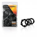 Stay Hard Beaded Cock Rings Black