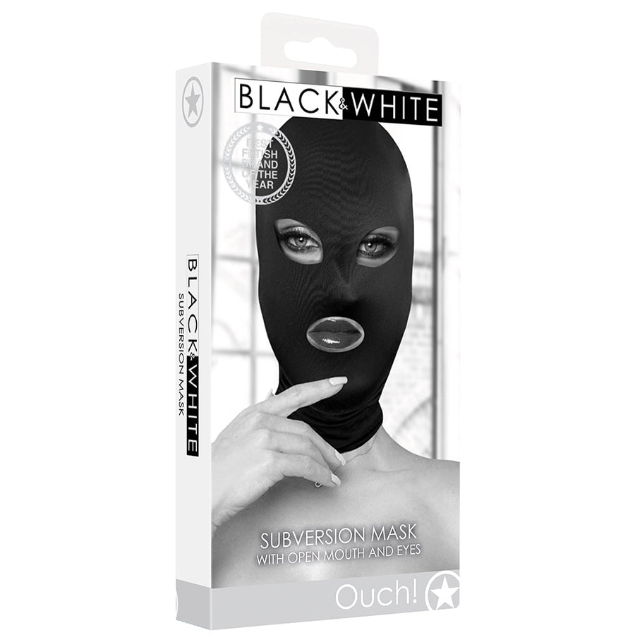 Black & White Subversion Mask With Open Mouth And Eyes