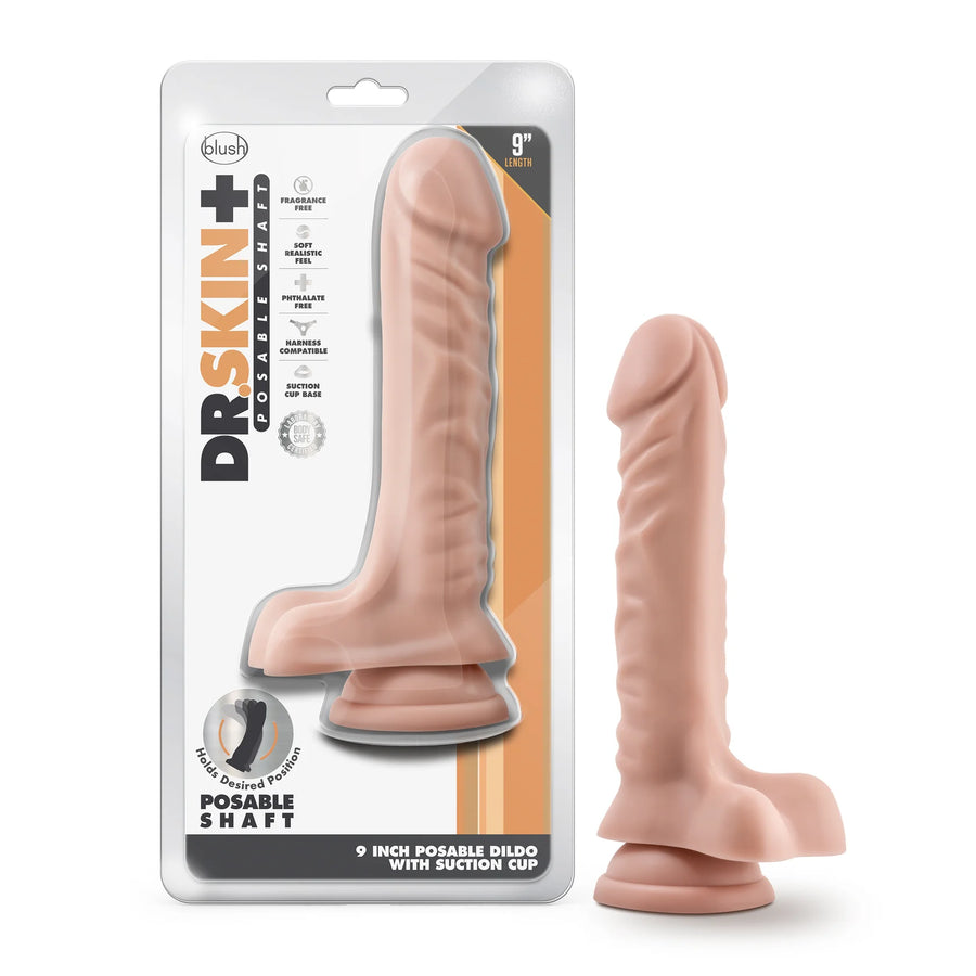 Dr. Skin Posable Dildo With Suction Cup 9”