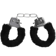 Ouch Black & White Beginners Furry Wrist Cuffs