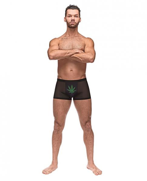 Male Power Pouch Short Pot Leaf Large