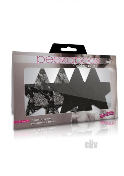 Peekaboos Pasties Black Stars