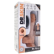 Dr Skin 7.75 Dr Grey Thrusting, Gyrating Dildo W/ remote