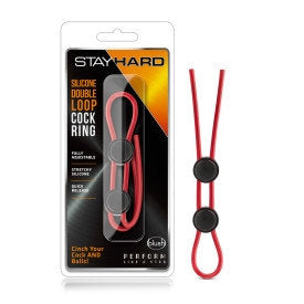 Stay Hard Silicone Double Ring Red