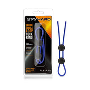 Stay Hard Silicone Double Loop Cock Ring Blue